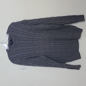 Blumarine Uomo Grey Cable Knit Men's Grampa Sweater Size XL